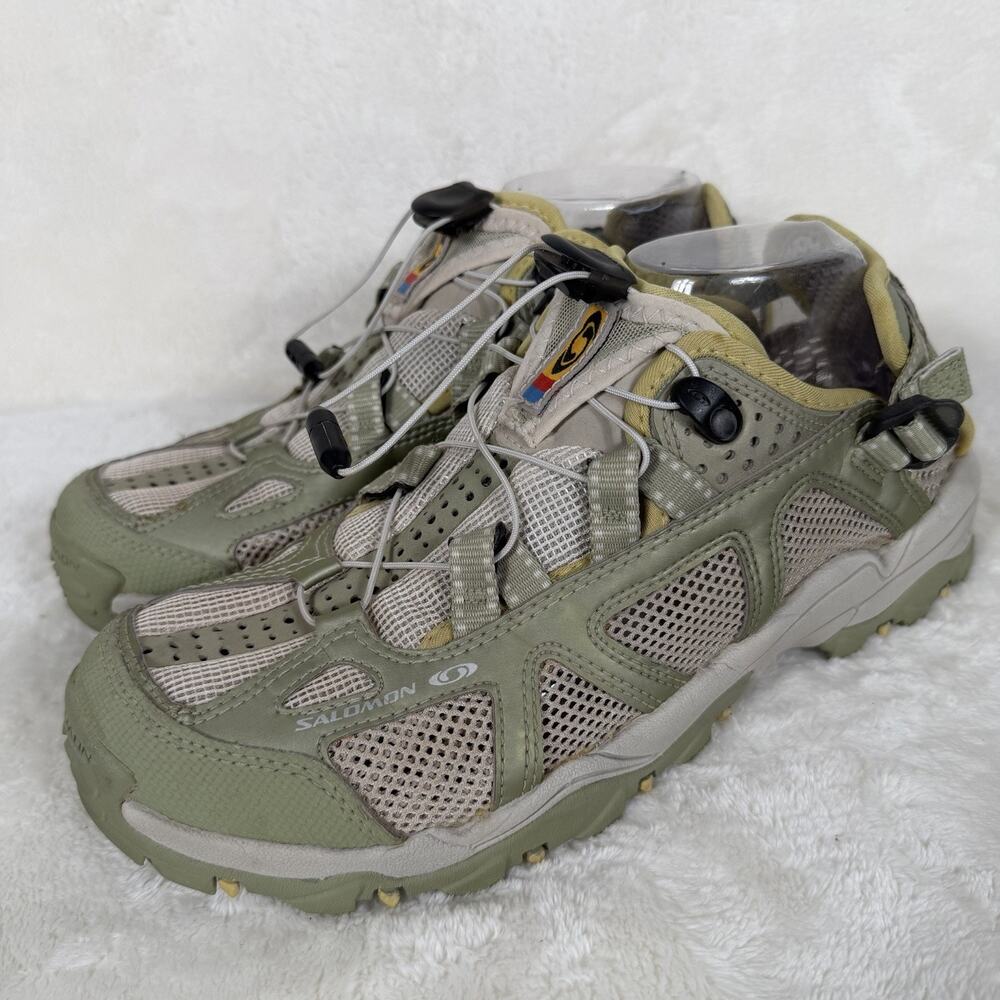 Salomon Tech Amphibian Water Hiking Shoes Green Quick Lace Women’s 9.5